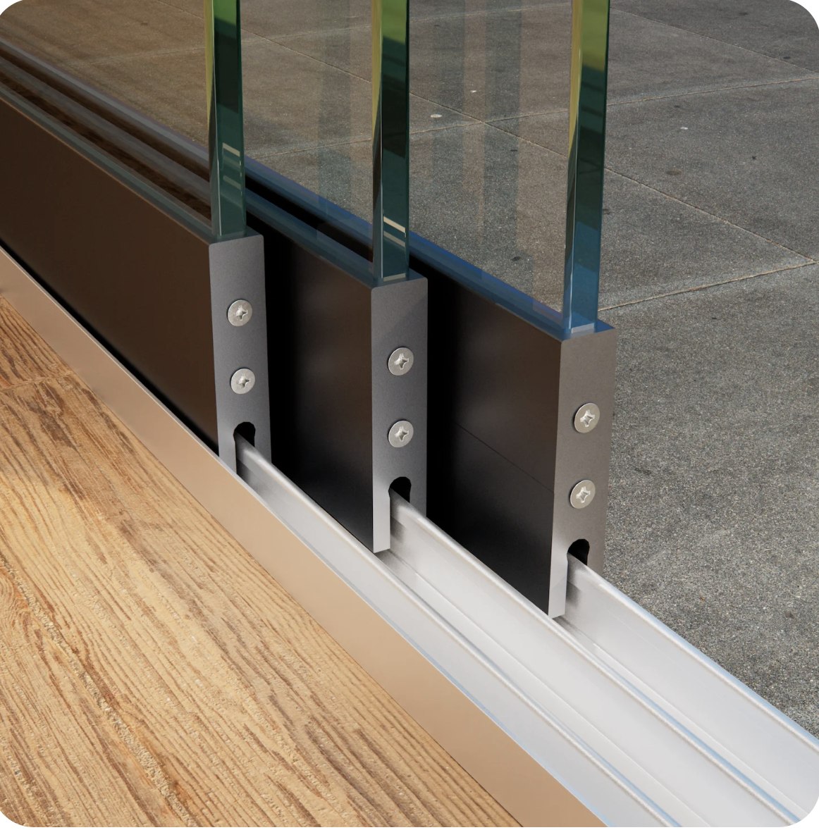 3 spoor glazen schuifwand