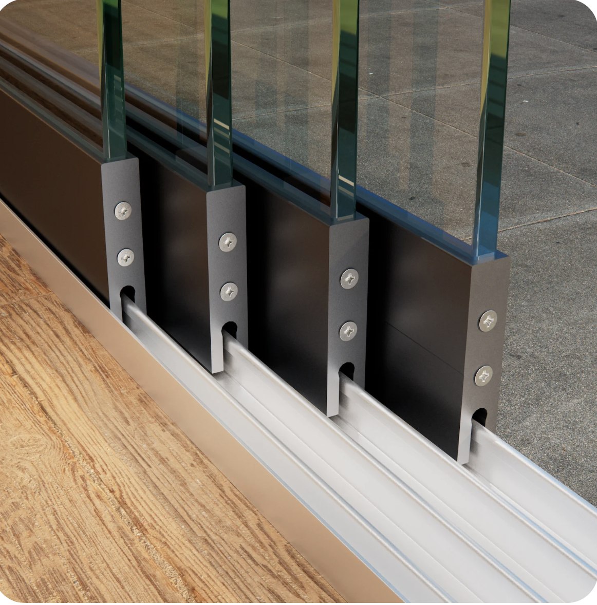 4 spoor glazen schuifwand
